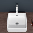 Elegant European Style Ceramic Square Vessel Bathroom Sink - White by HouseOfZazla