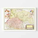 Vintage Map of Gascony, France 1665