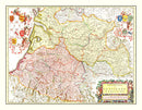 Vintage Map of Gascony, France 1665