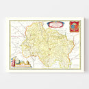 Vintage Map of Quercy, France 1665