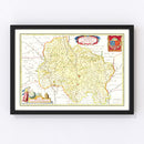 Vintage Map of Quercy, France 1665