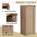 Modern Imitative Wall Mounted Bathroom Vanity With Resin Sink And Side Cabinet