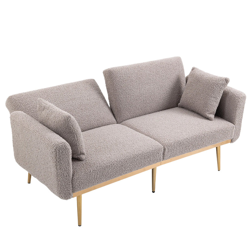 Walker Edison | Velvet Convertible Loveseat Sofa