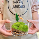 Handmade Terrarium Mini Giraffe Desktop Decoration Micro Landscape Lawn Handmade Preserved Moss Art Handcrafted Glass Container