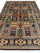 Hand-Knotted Afghani Bakhtiari Garden Rug | 6'9" x 9'10" Wool Area Rug