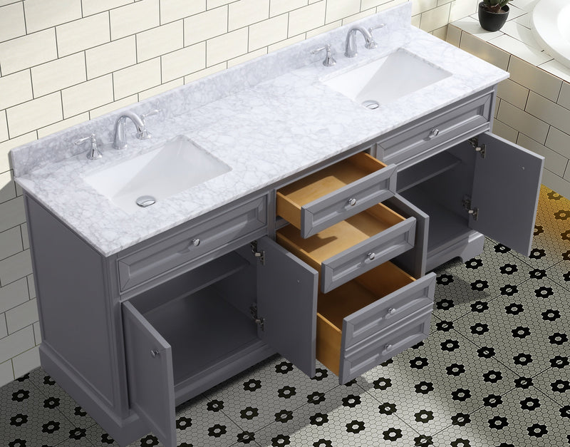 South Bay 72" Bathroom Vanity Gray