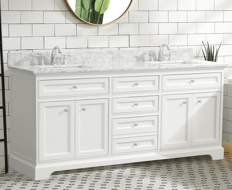 South Bay 72" Bathroom Vanity White