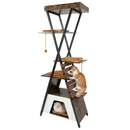 73 Inch Multi-level Cat Tree for Indoor Cats with Elevated Perch and Large Condo by LJGDeals