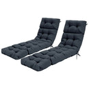 Outdoor Lounge Chaise Cushion Set of 2 - 73x22 Inch High Back by LJGDeals