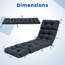 Outdoor Lounge Chaise Cushion Set of 2 - 73x22 Inch High Back by LJGDeals