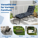 Outdoor Lounge Chaise Cushion Set of 2 - 73x22 Inch High Back by LJGDeals