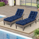 Outdoor Lounge Chaise Cushion Set of 2 - 73x22 Inch High Back by LJGDeals