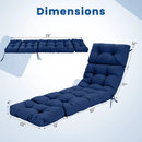 Outdoor Lounge Chaise Cushion Set of 2 - 73x22 Inch High Back by LJGDeals