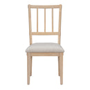 5-Piece Dining Table Set, 44" Round Dining Table with Curved Bench & Side Chairs for 4-5 People for Dining Room and Kitchen (Natural Wood Wash)