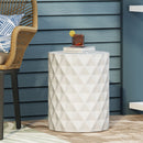 Outdoor Lightweight Concrete Side Table - Antique White by HouseOfZazla