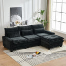 Modern Comfy L Shaped Sectional Sofa With Movable Ottoman by Unique Piece Furniture