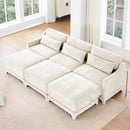 Stylish Sofa With Ottoman And Lumbar Pillows, Ergonomic Design by HouseOfZazla