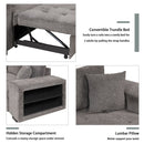 Modern L-Shape 3 Seat Reversible Sectional Couch, Pull Out Sleeper Sofa With Storage Chaise And 2 Stools For Living Room Furniture Set by Unique Piece Furniture