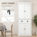 Homcom - 72" Kitchen Pantry, Tall Storage Cabinet, Freestanding Cupboard With Drawer, Doors And Adjustable Shelves - White by HouseOfZazla