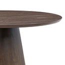 47.24'' Round Modern Style MDF Wood Dining Table for Kitchen, Living Room, Cafe, Stylish Leisure Desk with Sturdy Cylindrical Base, for Small Spaces, Apartment,Brown