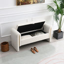 Modern Teddy Upholstered Large Bed End Bench With Arms And Storage by Unique Piece Furniture