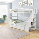 Twin Over Twin Bunk Beds With Twin Trundle And Stairway Storage Function by Unique Piece Furniture