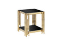 Square End Table With Tempered Glass Top For Living Room by HouseOfZazla