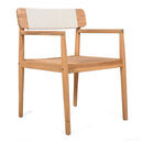 Creative Braided Acacia Wood Outdoor Dining Chairs with Armrests (Set of 2) - Teak / White by HouseOfZazla
