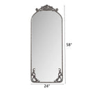 Full Body Arched Mirror With Vintage Carved Applique by Unique Piece Furniture