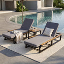 5-Piece Outdoor Chaise Lounge Set, 2 Adjustable Recliners