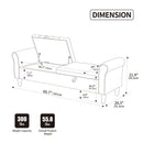 Modern Upholstered Storage Bench With Rolled Armrests]
