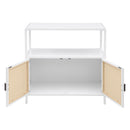 Kenneth - 2 Door Radio Weave Accent Cabinet - White by HouseOfZazla