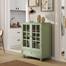 Buffet Cabinet with Glass Doors and Adjustable Shelves