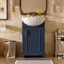 Bathroom Vanity With Bulged Sink, Cabinet, Soft-Close Door, Freestanding Single Unit