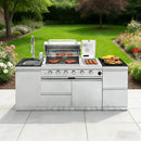 85-Inch Deluxe Stainless Steel Gas Outdoor Kitchen Barbecue Island Grill