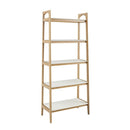 Parker - Bookcase With 5 Shelves - Off White / Natural by HouseOfZazla