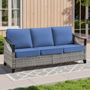 73.4" Wide Outdoor Wicker Sofa