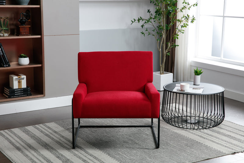Accent Chair - Modern Industrial Slant Armchair with Metal Frame - Premium High Density Soft Single chair for Living Room Bedroom
