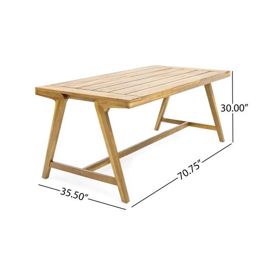 Modern Outdoor Dining Table with Acacia Wood and Teak Finish, photo 2 of 10