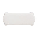 Hugo - Oval Fully Upholstered Bench - Milk Cream White by HouseOfZazla