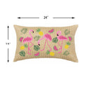 Summer Outdoor Lumbar Flamingo Pillows - Multi
