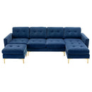 Modern L - Shape Convertible Sectional Sofa With Movable Ottoman by Unique Piece Furniture