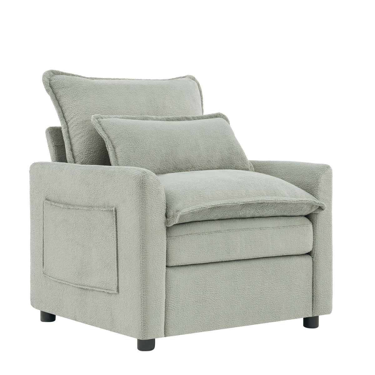 Modern Single Seat Accent Chair With Side Storage Pockets, photo 26 of 40