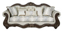 Pierce - Sofa With 5 Pillows - Beige / Cherry