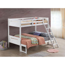 Bunk Bed With Built In Ladder, Safety Guardrails And Angled Access Step
