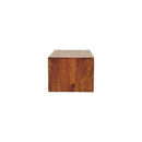 Solid Wood Lunar Wall-Mounted Media Unit, 2-Drawers, Chestnut
