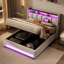 Upholstered Platform Bed With A Hydraulic Storage System, LED And USB Charging (Without Mattress) by Unique Piece Furniture