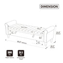 Wide Modern Upholstered Storage Bench With Rolled Armrest by HouseOfZazla