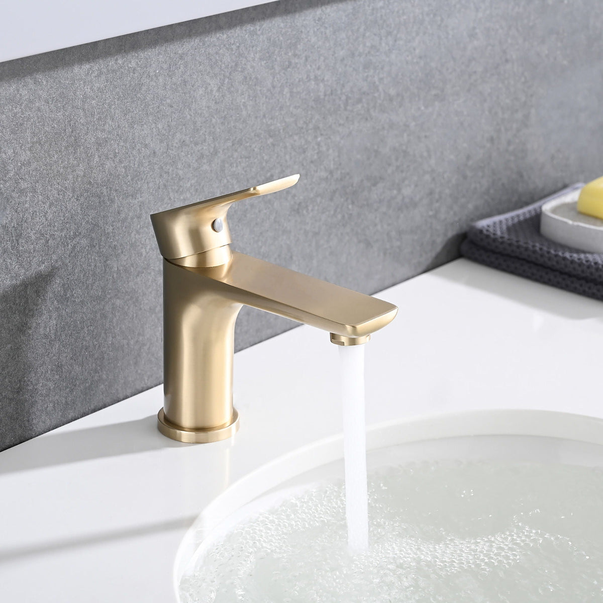 Modern Bathroom Sink Faucet Single Handle Brass Countertop Mount, photo 9 of 15