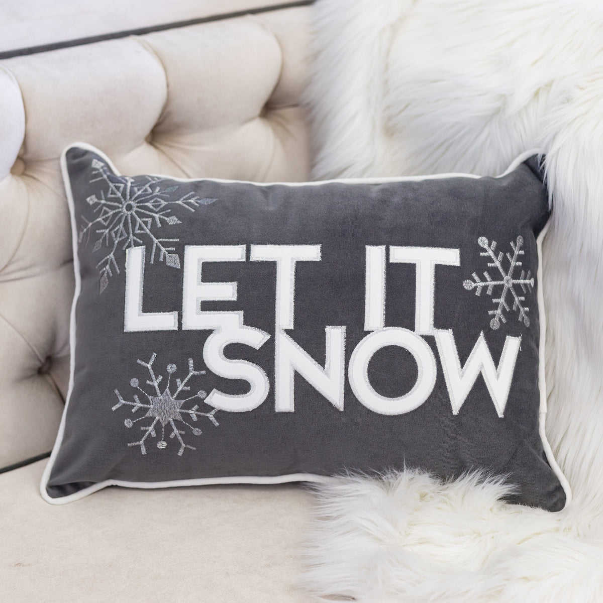 Nneka Let It Snow Lumbar Pillow, photo 6 of 10